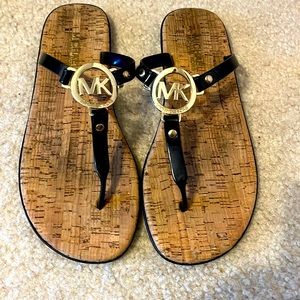 MK cork Sandals with Black Strap